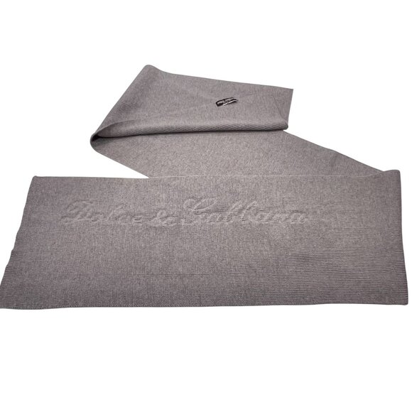 Dolce & Gabbana Gray Knit Scarf Unisex - Picture 4 of 10